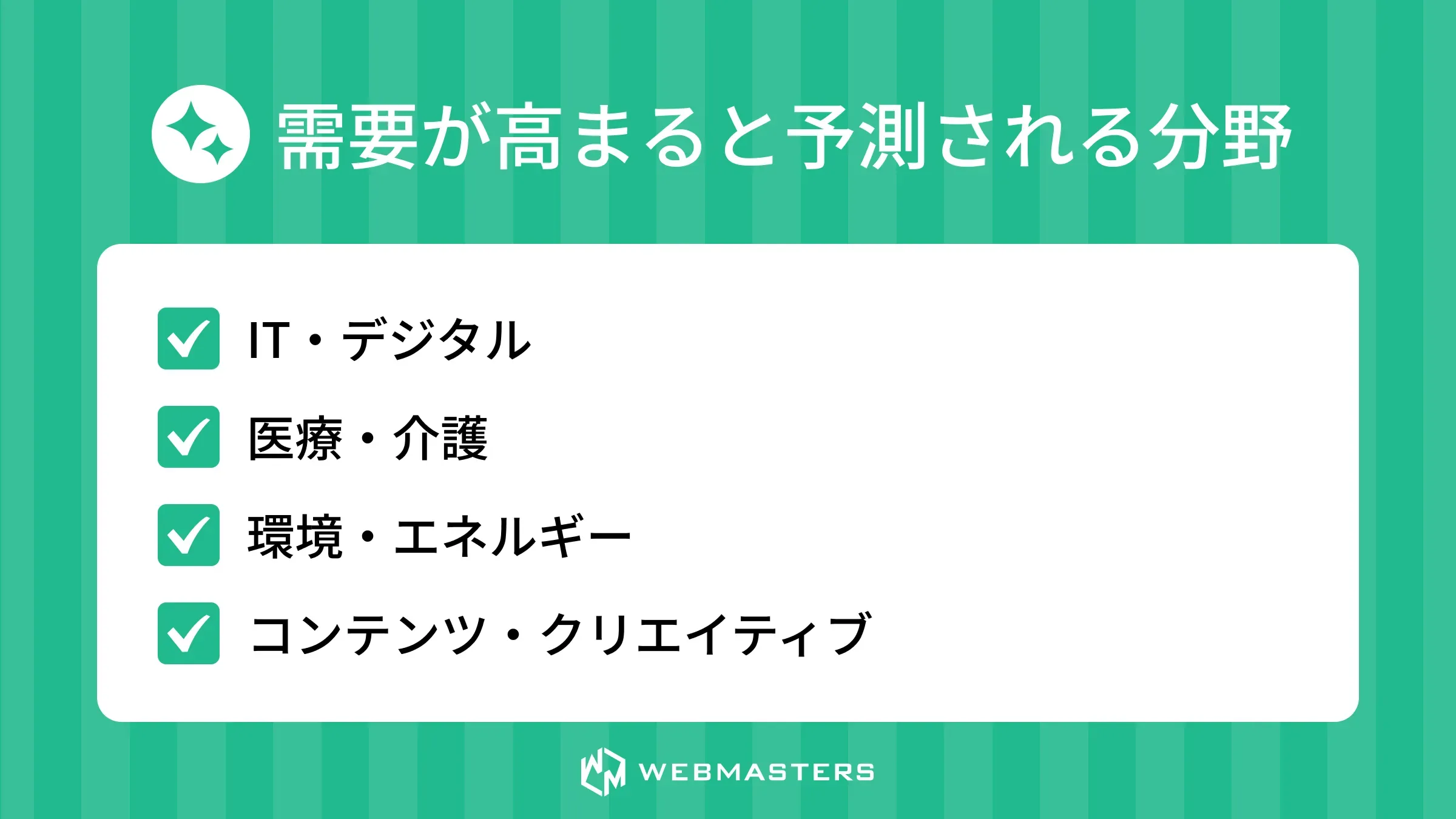 需要が高まると予測される分野