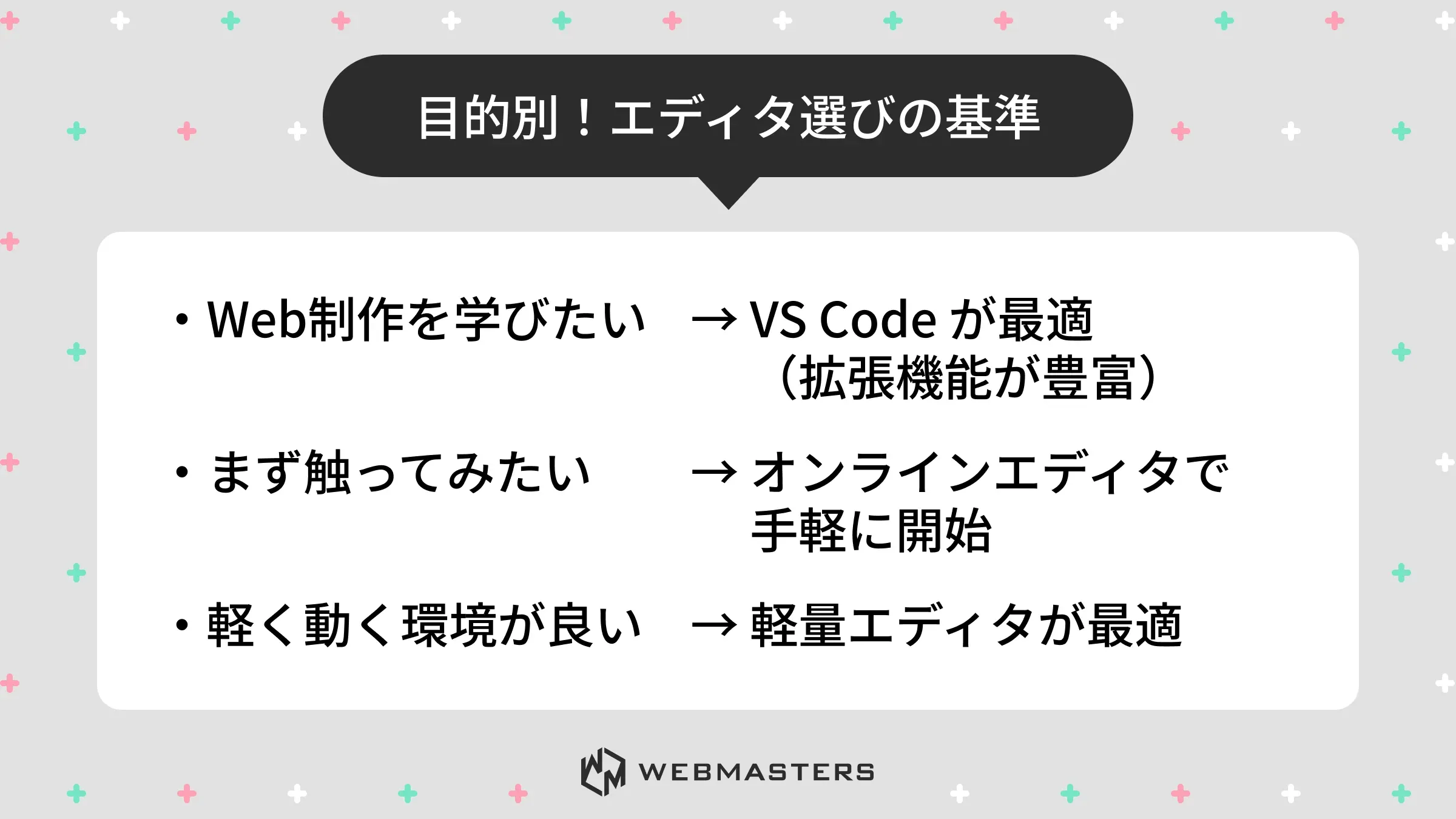 エディタとは＞基準